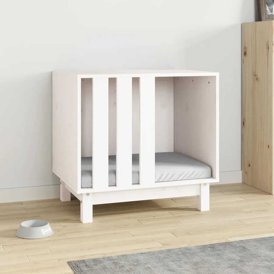 Niche pour chien Blanc 60x45x57 cm Bois de pin massif - 3