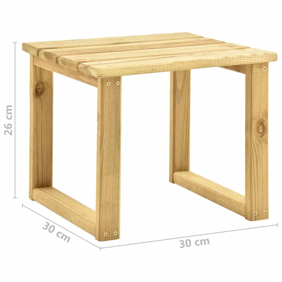 Chaise longue avec table Bois de pin imprégné de vert - 11