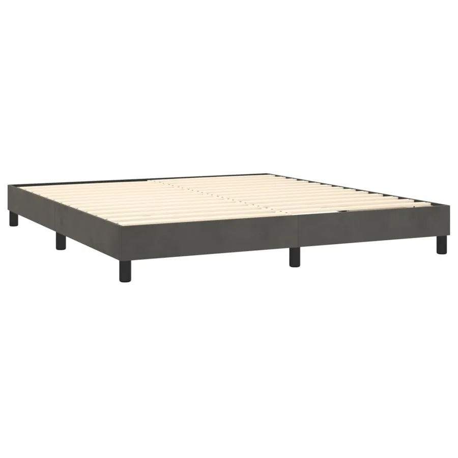 Sommier à lattes de lit et matelas Gris foncé 160x200cm Velours - 4
