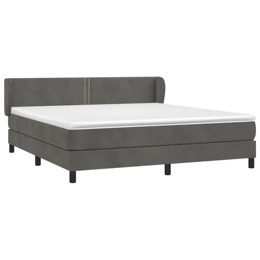 Sommier à lattes de lit et matelas Gris foncé 160x200cm Velours - 3