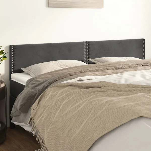 Têtes de lit Gris foncé 160x5x78/88 cm Velours