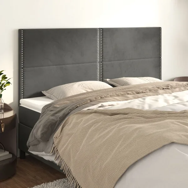 Tête de lit Gris foncé 160 x 5 x 118/128 cm Velours