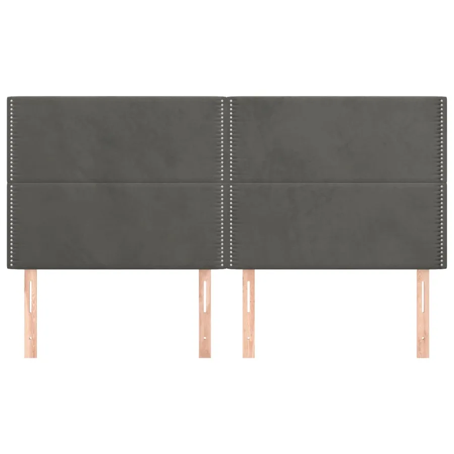 Tête de lit Gris foncé 160 x 5 x 118/128 cm Velours - 3