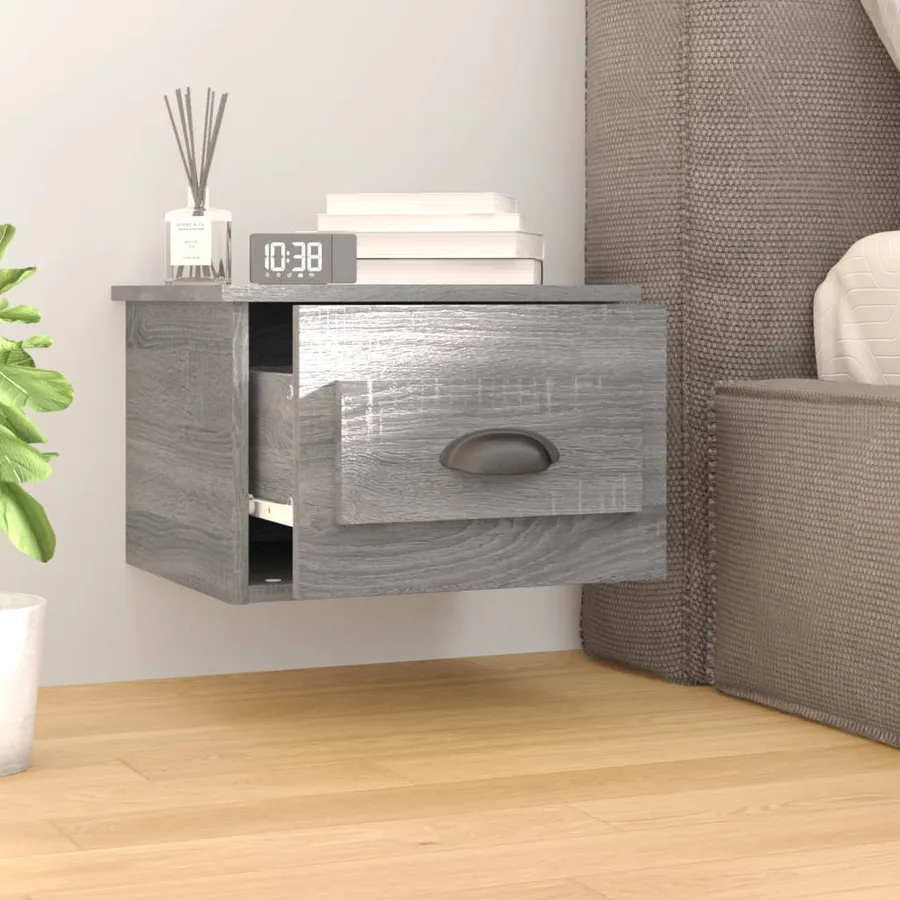 Table de chevet murale sonoma gris 41,5x36x28 cm - 3