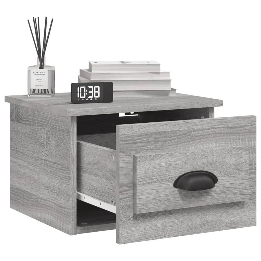 Table de chevet murale sonoma gris 41,5x36x28 cm - 4