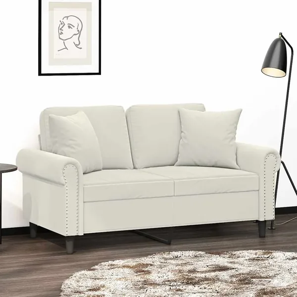 Coussins décoratifs lot de 2 Crème 40x40 cm Velours