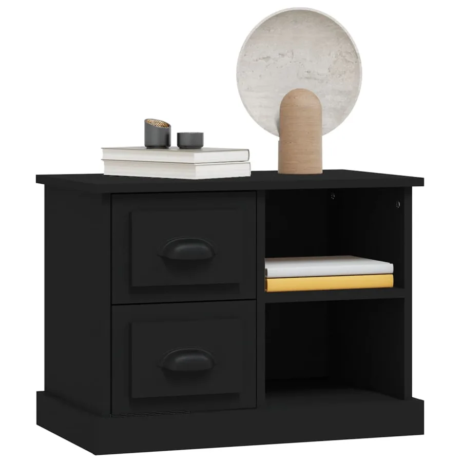 Table de chevet noir 60x35,5x45 cm - 4