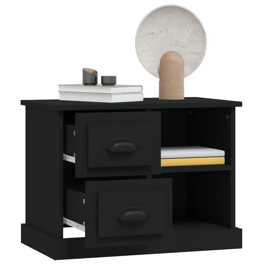 Table de chevet noir 60x35,5x45 cm - 5