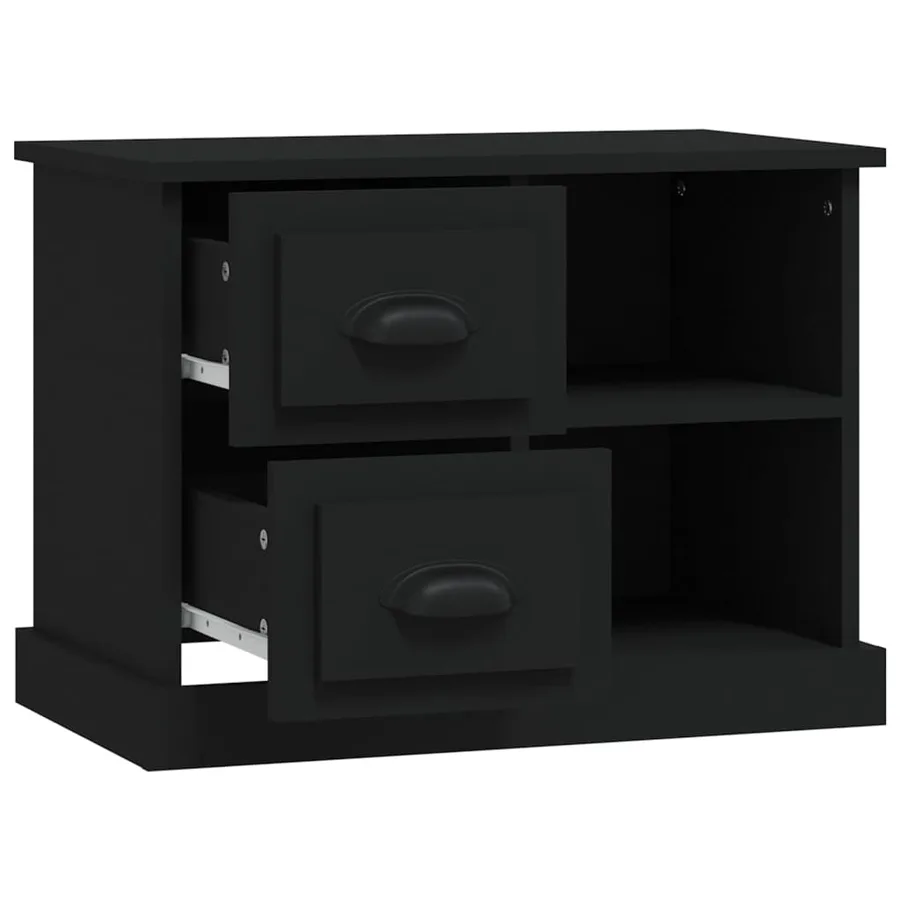 Table de chevet noir 60x35,5x45 cm - 6