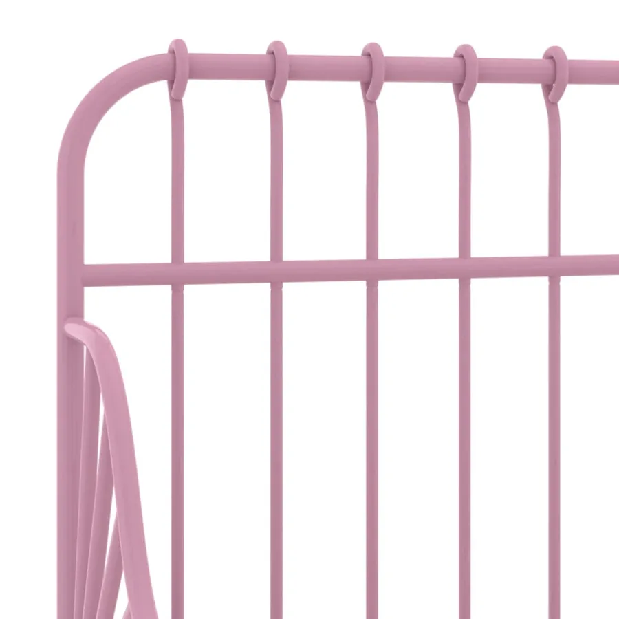 Cadre de lit extensible sans matelas rose métal 80x130/200 cm - 6