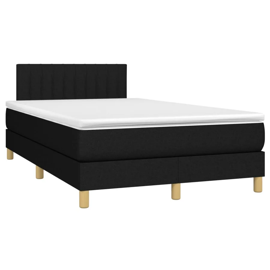 Sommier à lattes de lit avec matelas Noir 120x200 cm Tissu - 3