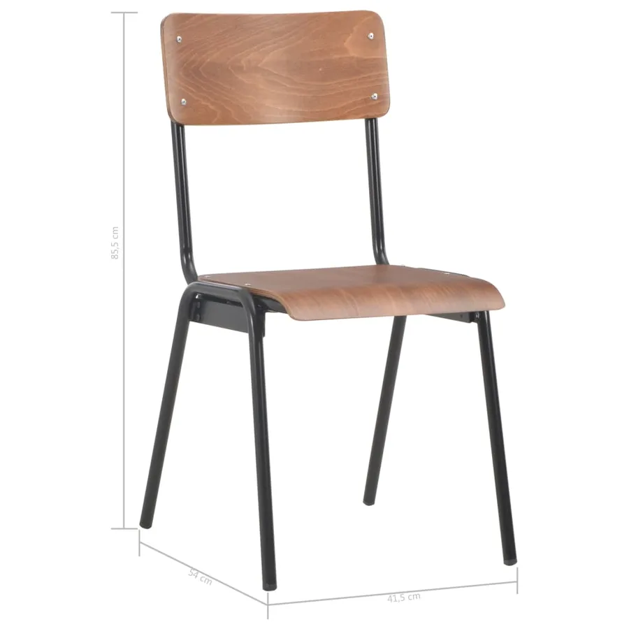 Chaises à manger lot de 6 marron Contreplaqué - 8