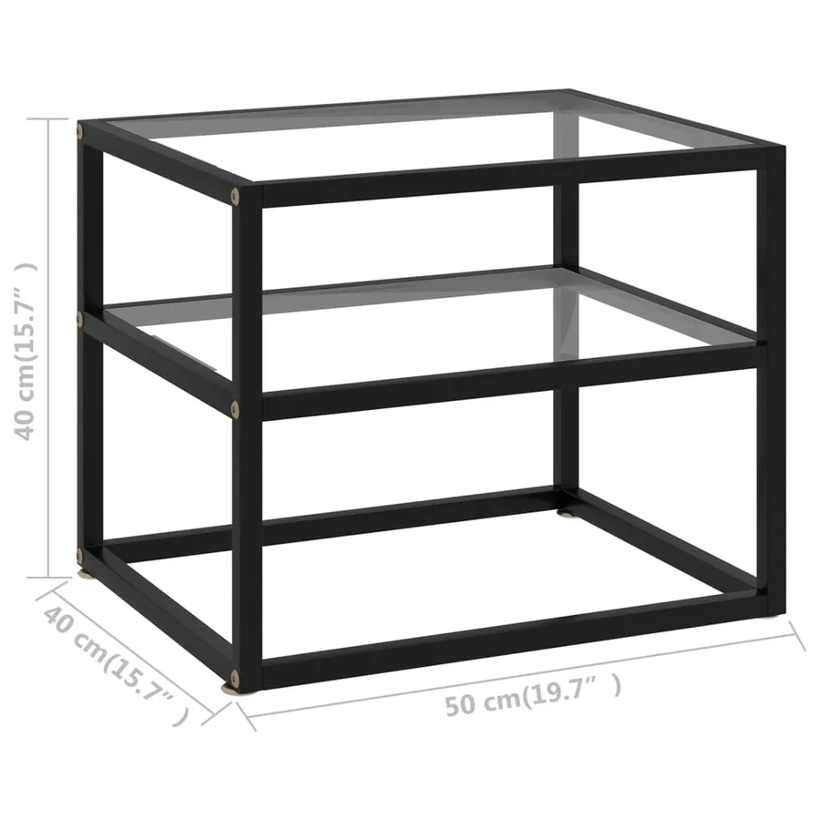 Table console Transparent 50x40x40 cm Verre trempé - 5