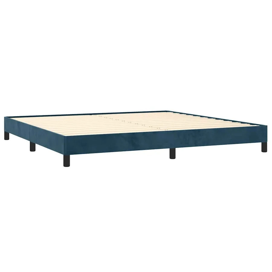 Cadre de lit sans matelas bleu foncé 200x200 cm velours - 4