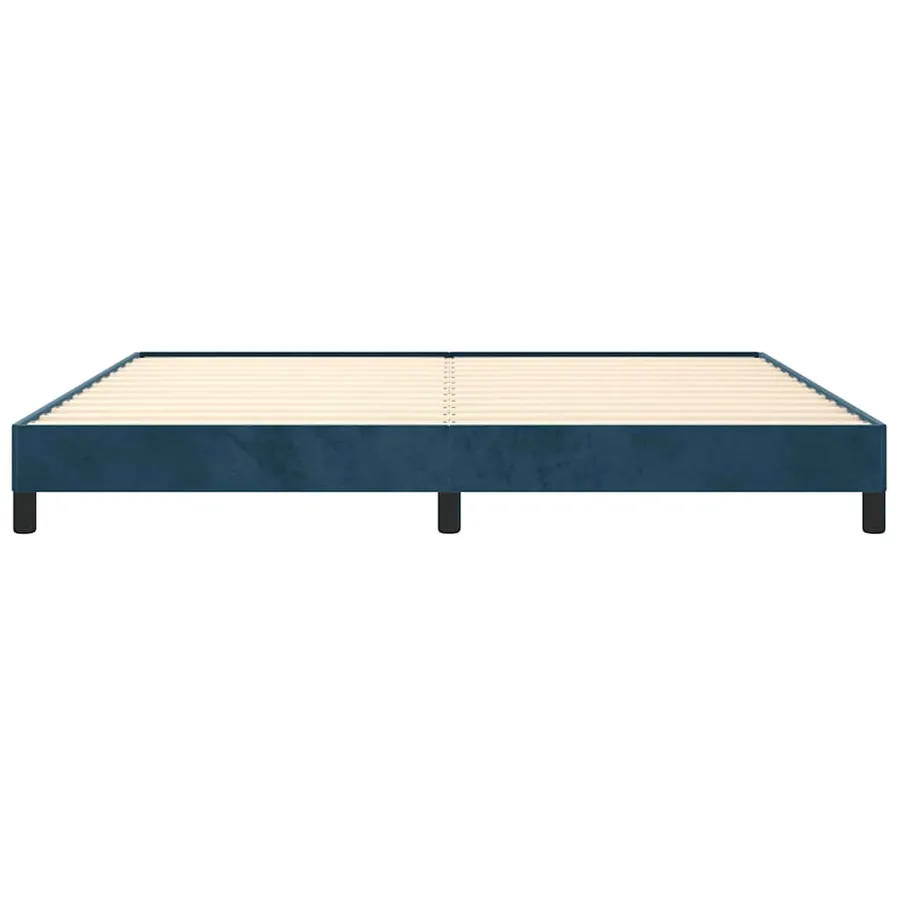 Cadre de lit sans matelas bleu foncé 200x200 cm velours - 5