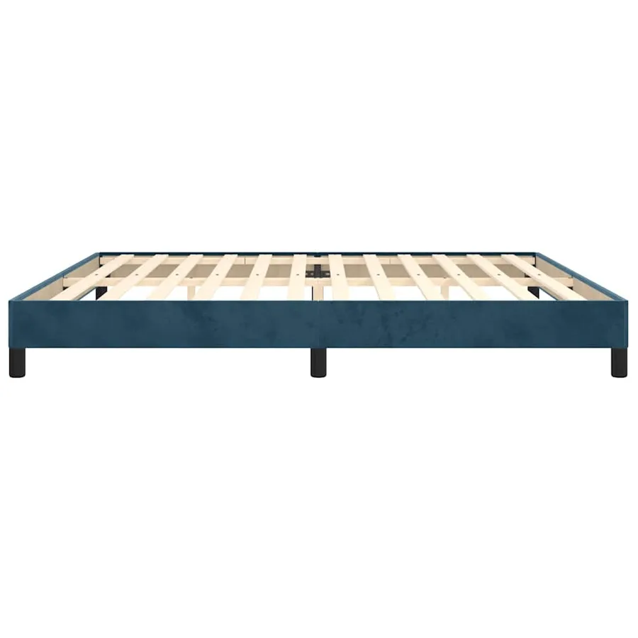 Cadre de lit sans matelas bleu foncé 200x200 cm velours - 6