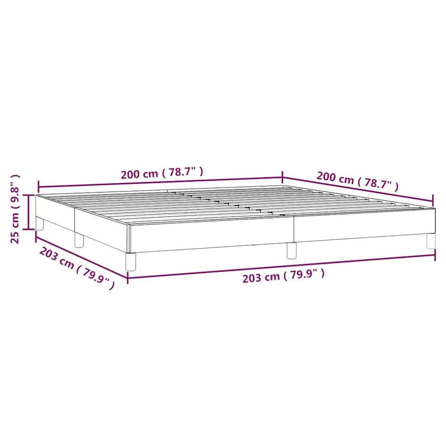 Cadre de lit sans matelas bleu foncé 200x200 cm velours - 9
