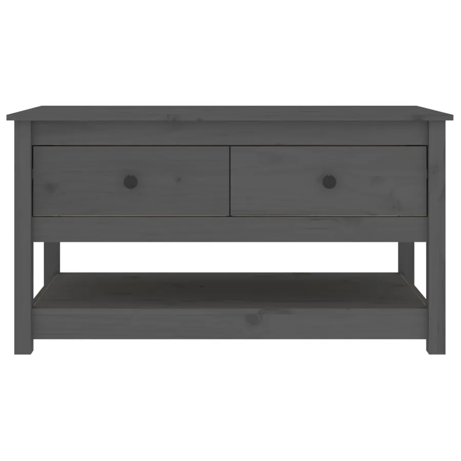 Table basse Gris 102x49x55 cm Bois massif de pin - 3