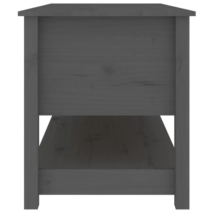 Table basse Gris 102x49x55 cm Bois massif de pin - 4