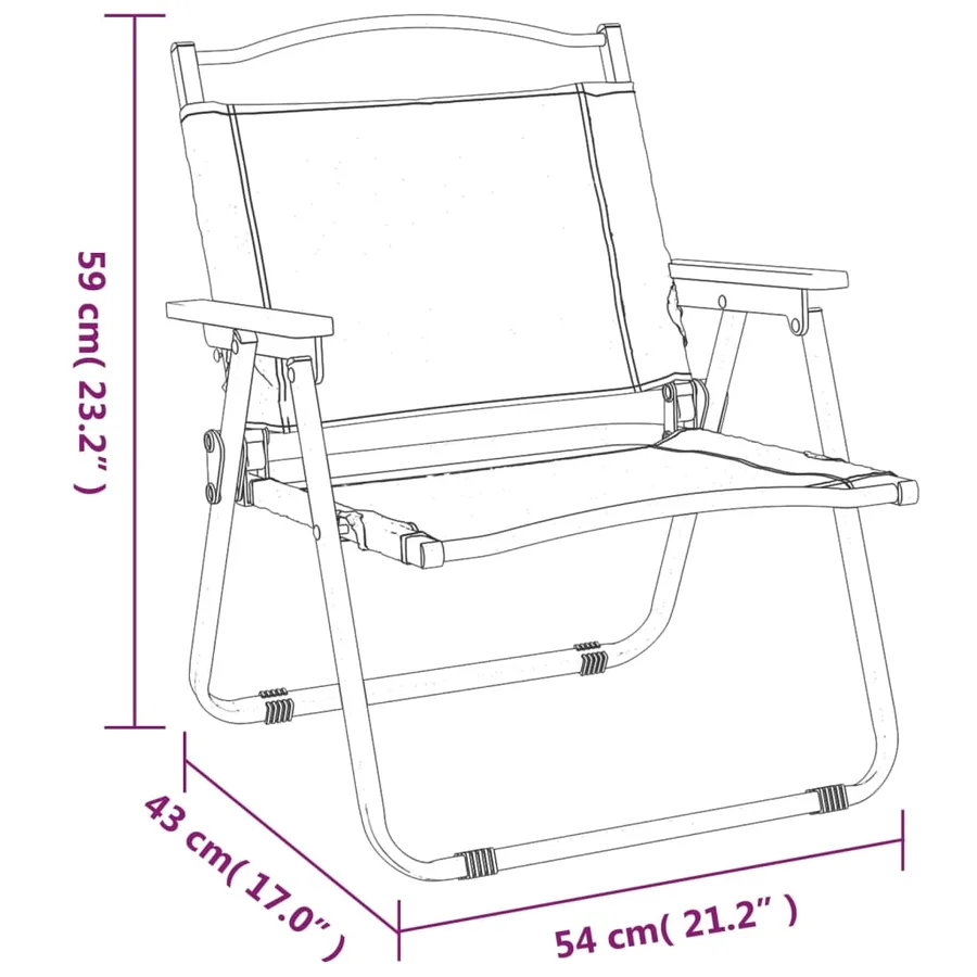 Chaises de camping lot de 2 Vert 54x43x59 cm Tissu Oxford - 8