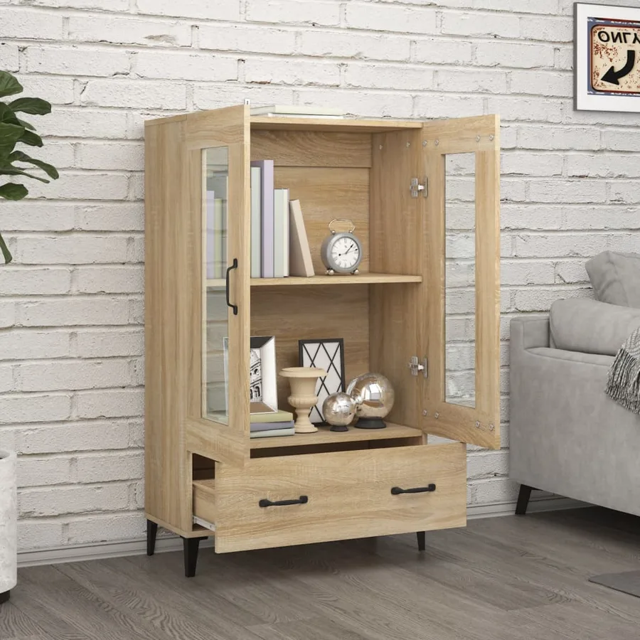 Buffet haut Chêne sonoma 70x31x115 cm Bois d'ingénierie - 3
