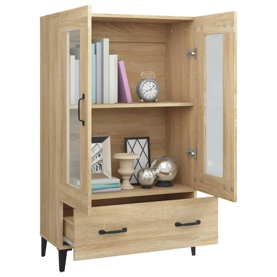 Buffet haut Chêne sonoma 70x31x115 cm Bois d'ingénierie - 4
