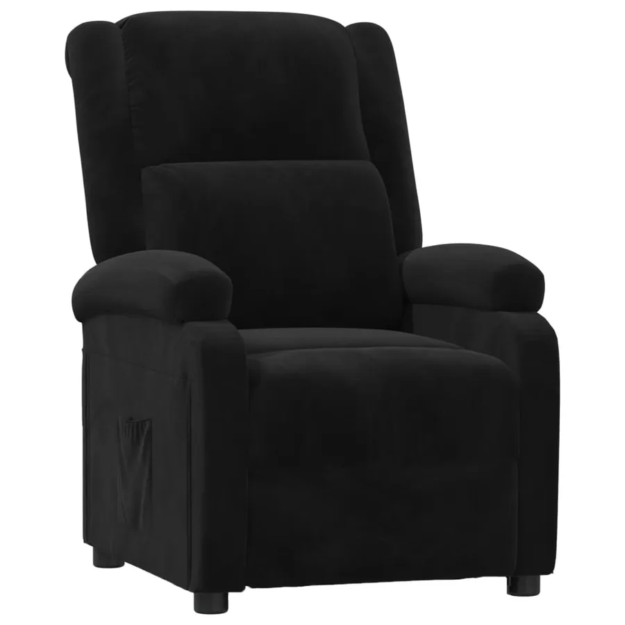 Fauteuil inclinable noir velours - 2