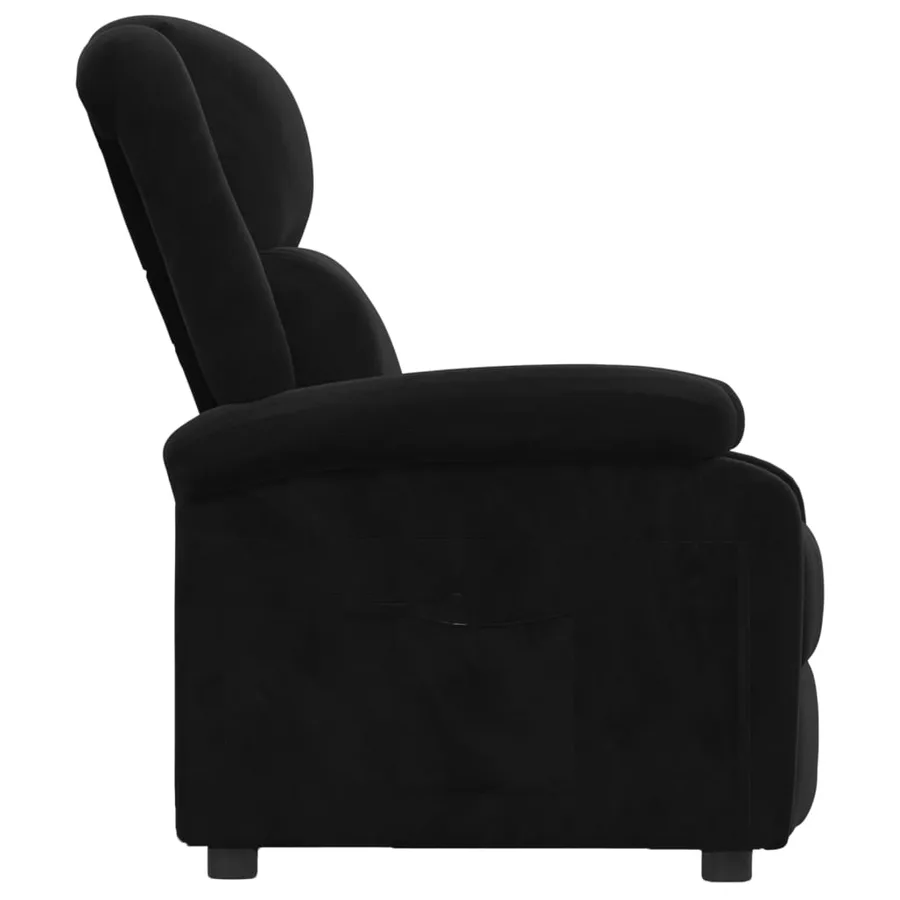 Fauteuil inclinable noir velours - 4