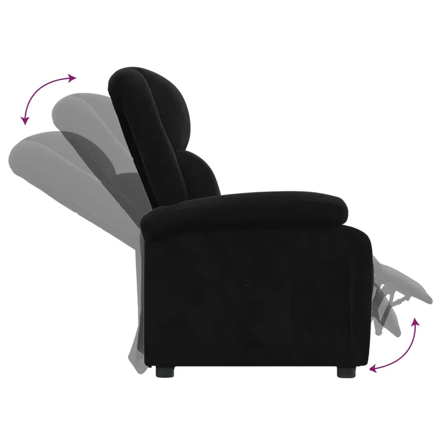 Fauteuil inclinable noir velours - 6