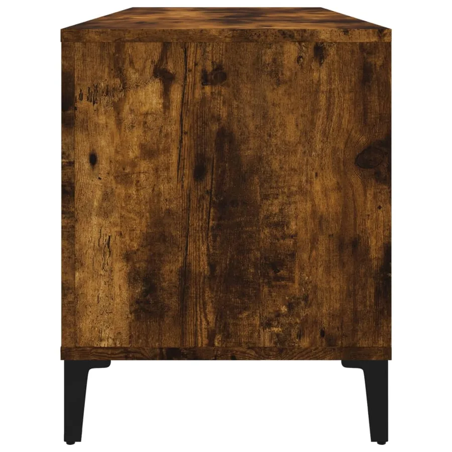 Armoire à disques chêne fumé 100x38x48 cm bois d'ingénierie - 6