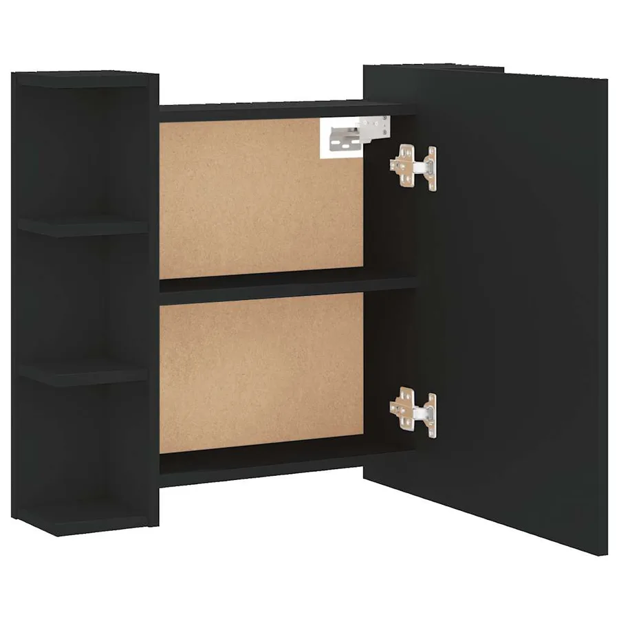 Armoire à miroir avec LED noir 70x16,5x60 cm - 10