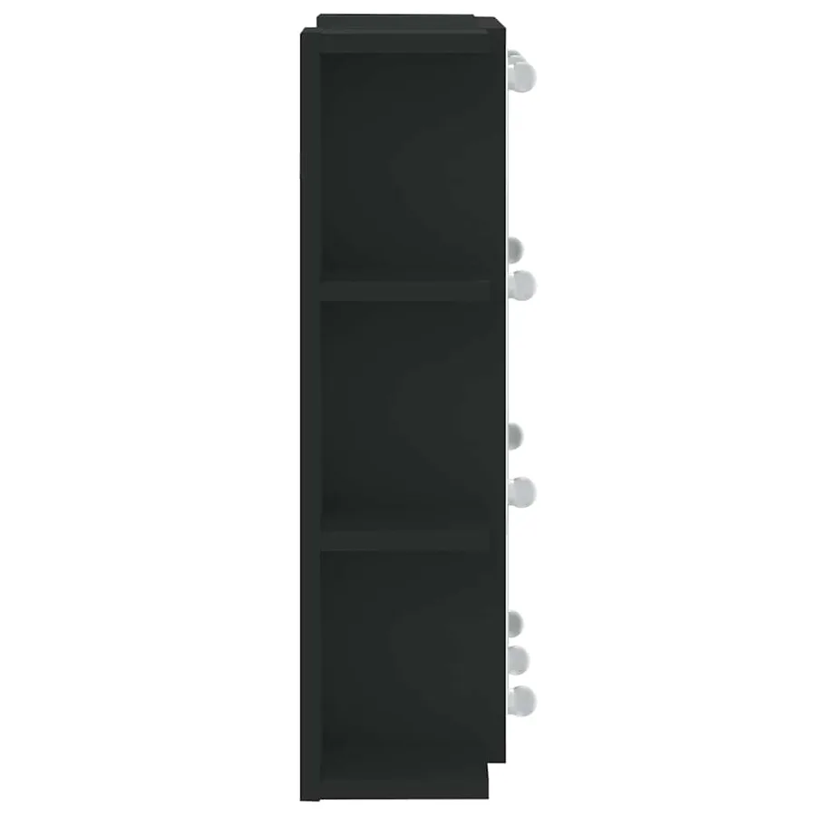 Armoire à miroir avec LED noir 70x16,5x60 cm - 9