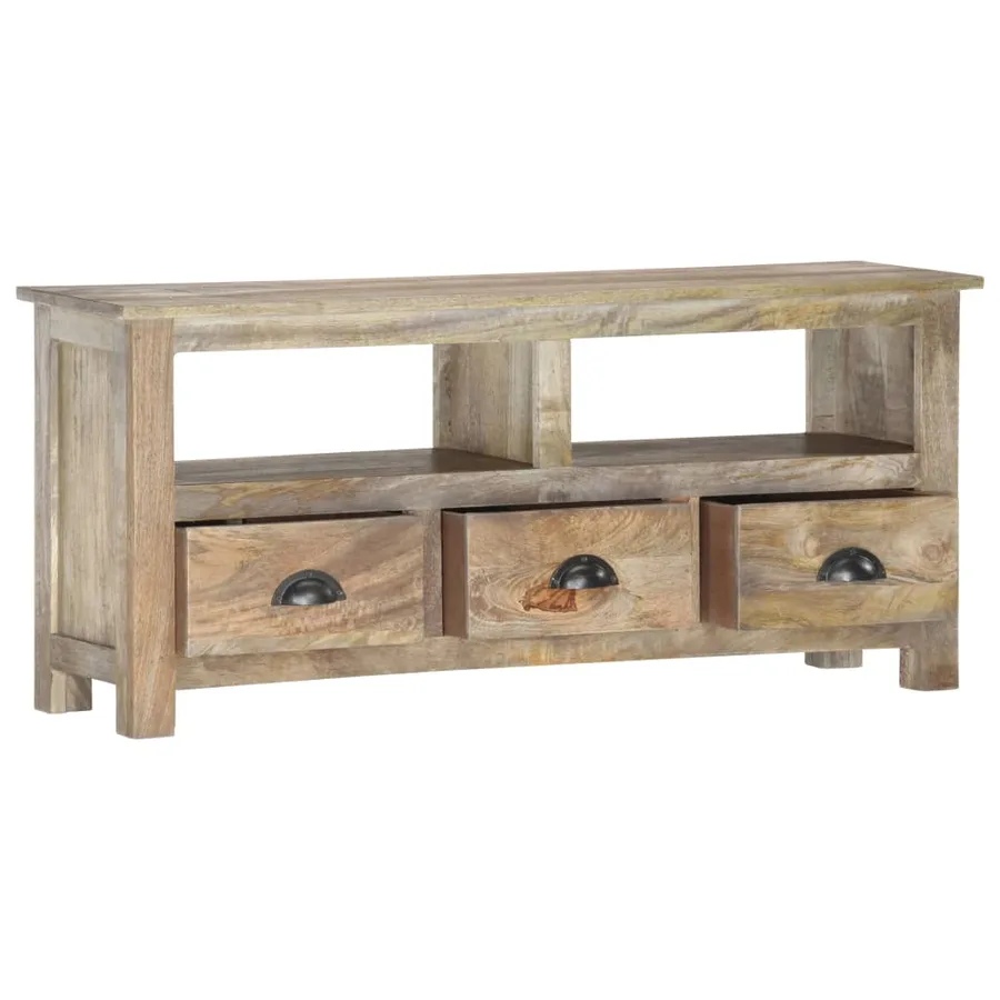 Meuble TV 110x30x50 cm Bois massif de manguier - 2