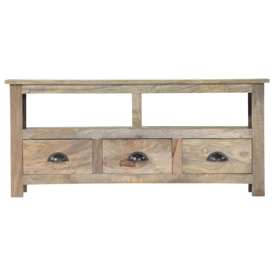 Meuble TV 110x30x50 cm Bois massif de manguier - 3