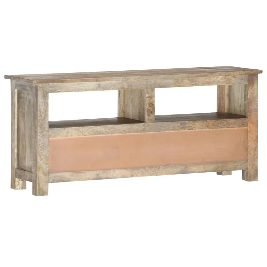 Meuble TV 110x30x50 cm Bois massif de manguier - 4