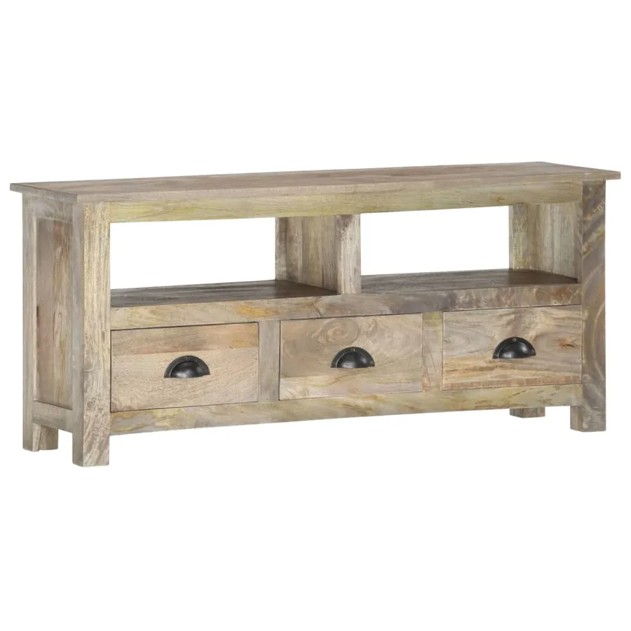Meuble TV 110x30x50 cm Bois massif de manguier - 8
