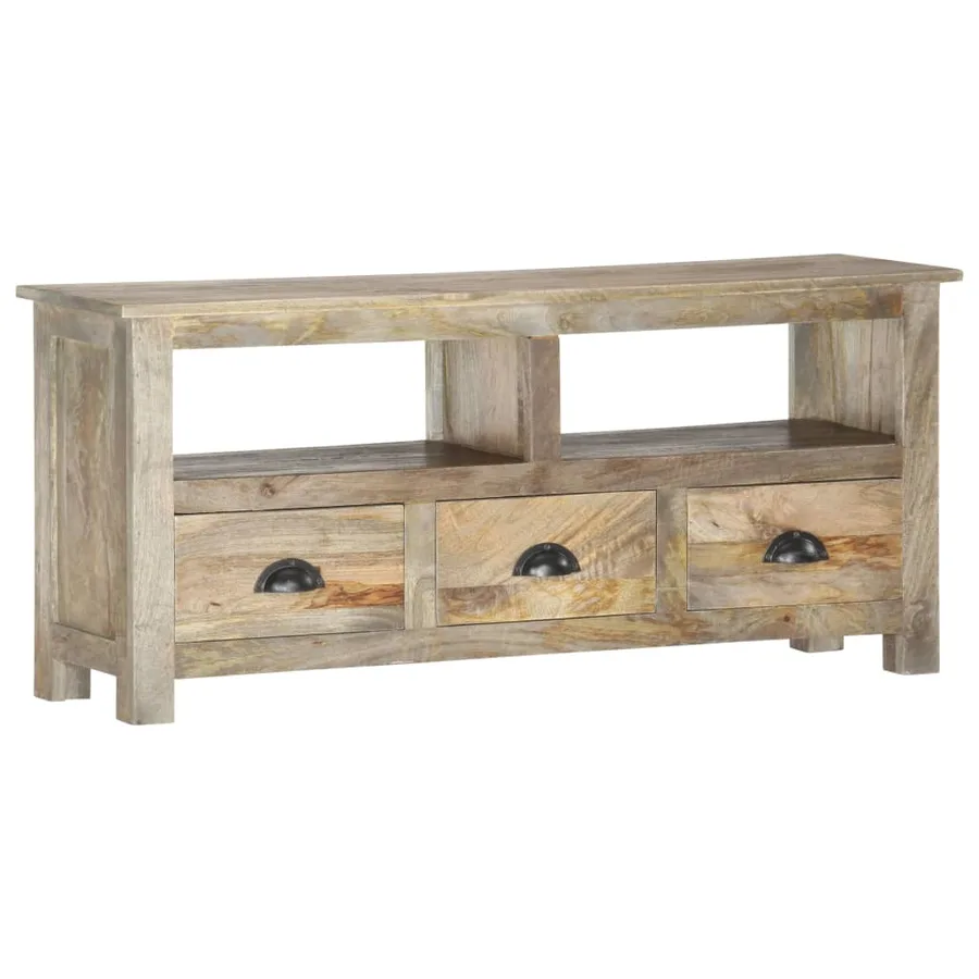 Meuble TV 110x30x50 cm Bois massif de manguier - 9