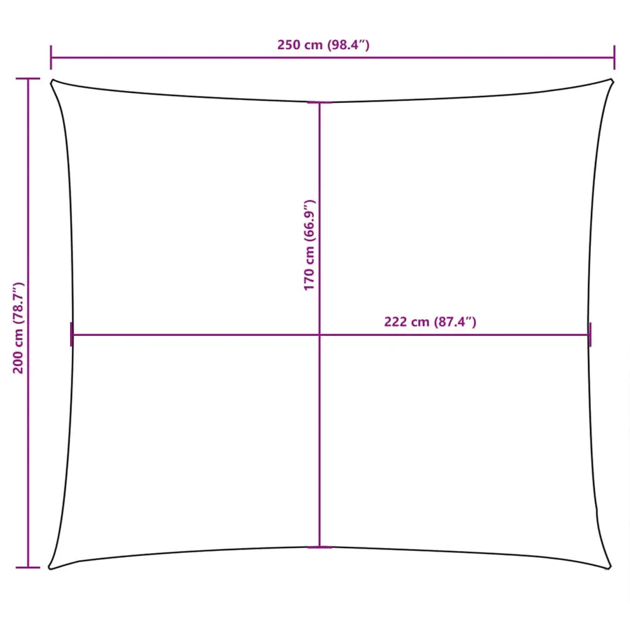 Voile de parasol tissu oxford rectangulaire 2x2,5 m taupe - 10