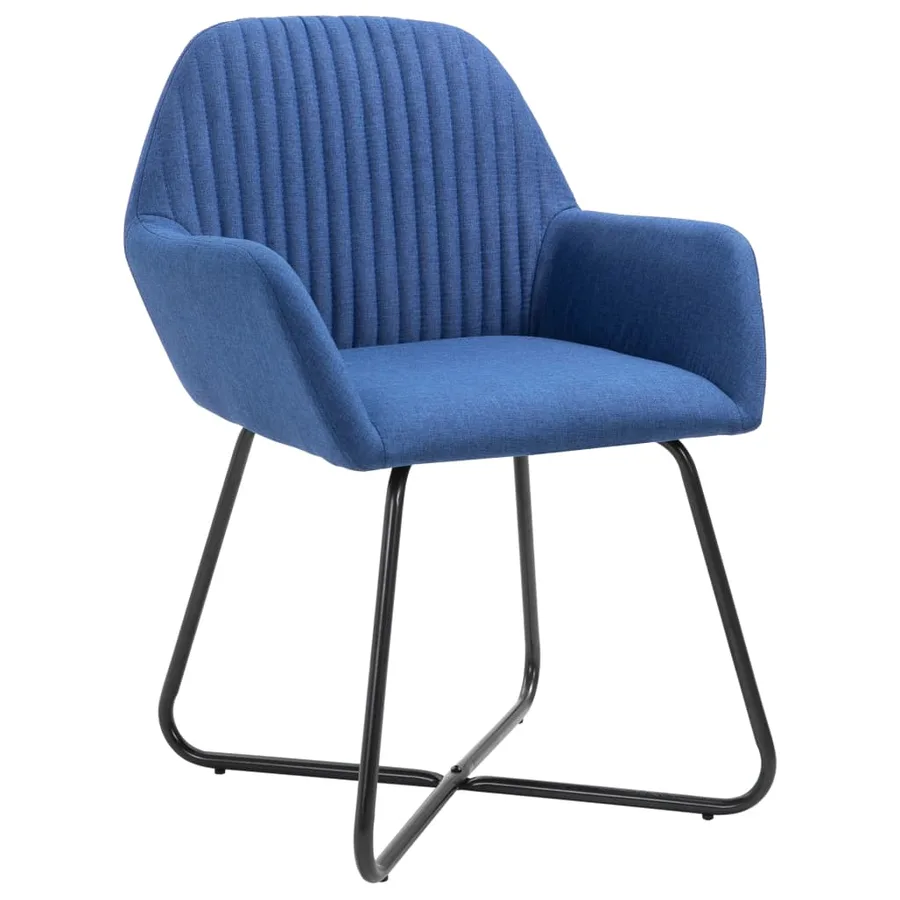 Chaises à manger lot de 2 bleu tissu - 2