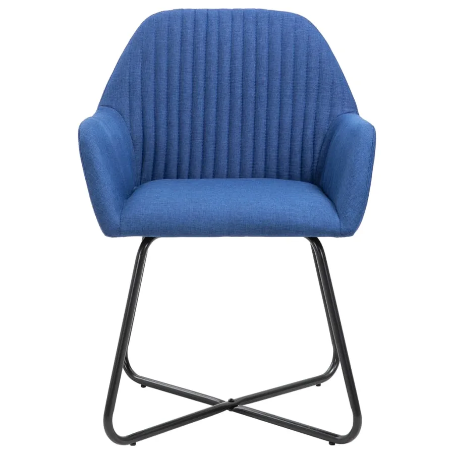 Chaises à manger lot de 2 bleu tissu - 3