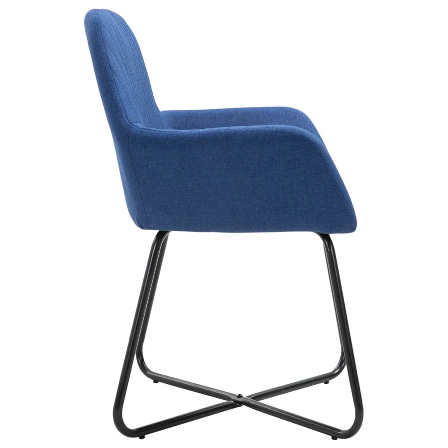 Chaises à manger lot de 2 bleu tissu - 4