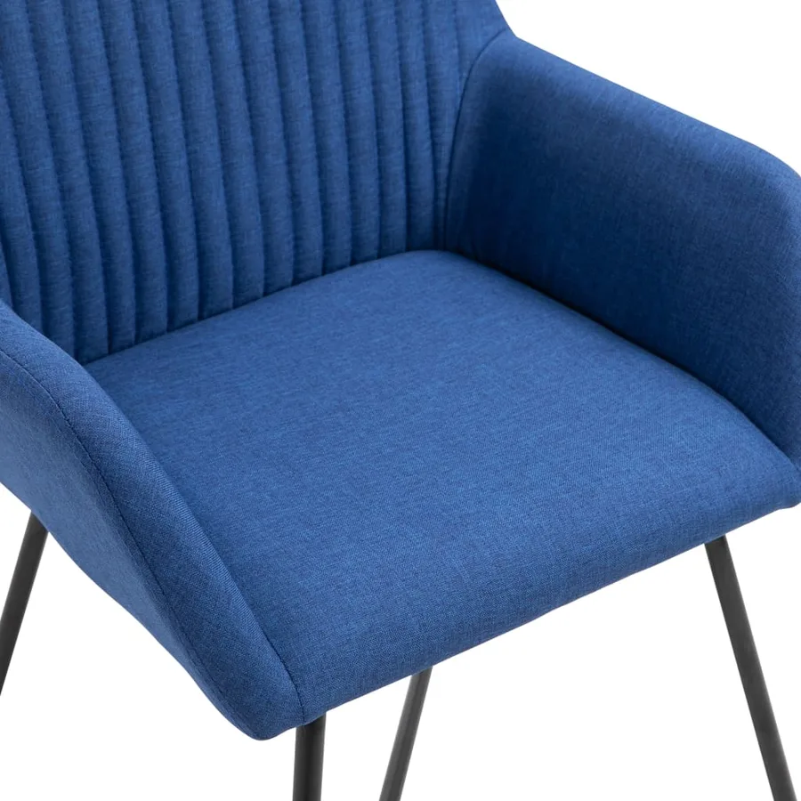 Chaises à manger lot de 2 bleu tissu - 6