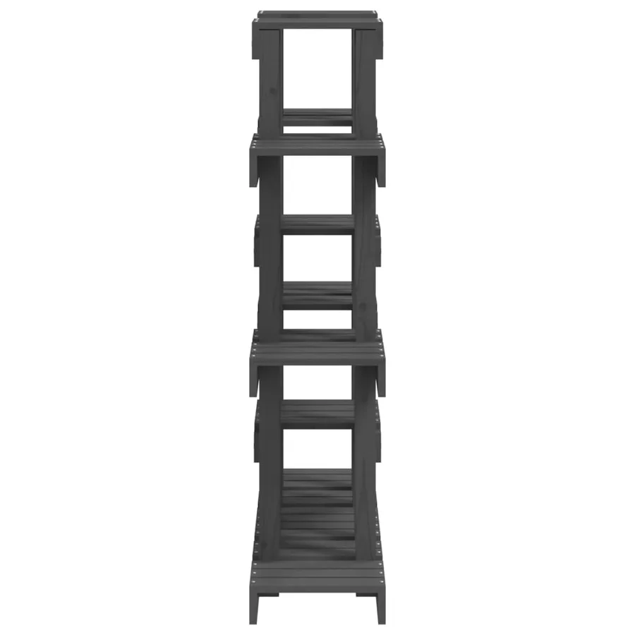 Support à plantes Gris 104,5x25x109,5 cm Bois massif de pin - 6