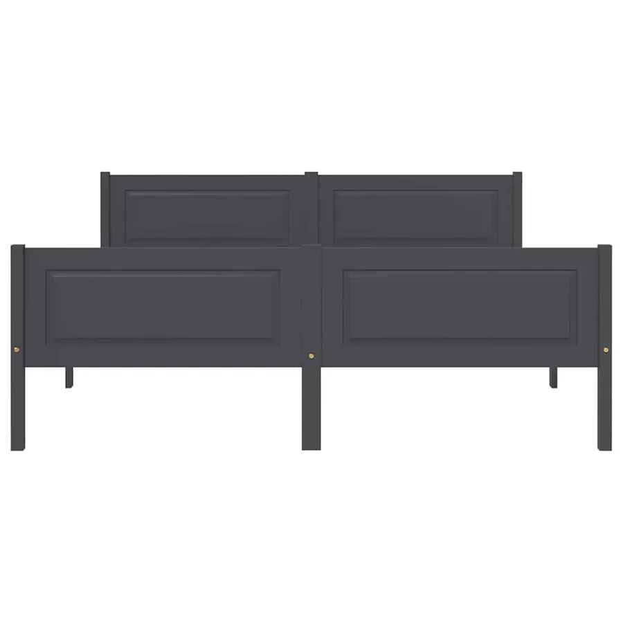 Cadre de lit sans matelas bois massif de pin gris 160x200 cm - 3