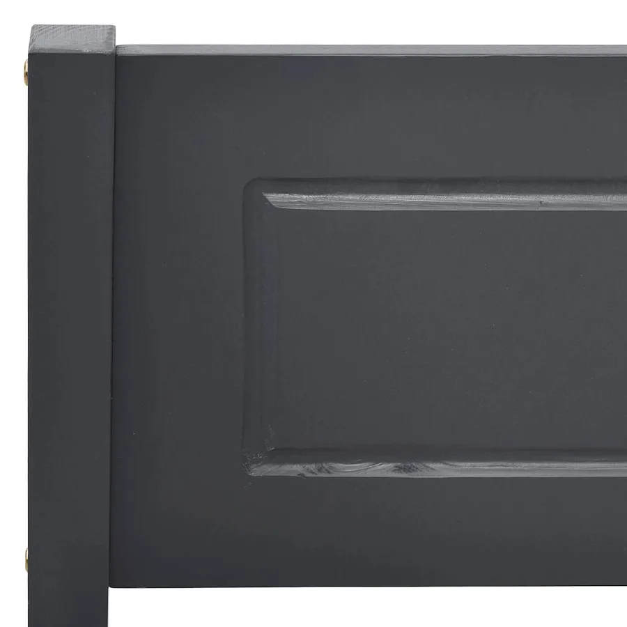 Cadre de lit sans matelas bois massif de pin gris 160x200 cm - 5