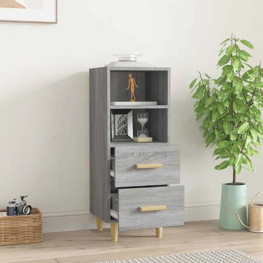 Buffet Sonoma gris 34,5x34x90 cm Bois d'ingénierie - 3