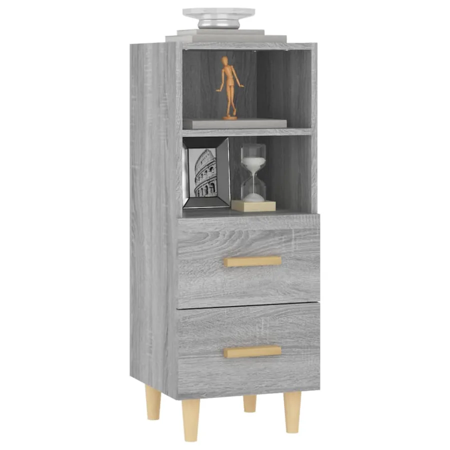 Buffet Sonoma gris 34,5x34x90 cm Bois d'ingénierie - 4