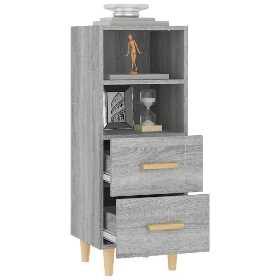 Buffet Sonoma gris 34,5x34x90 cm Bois d'ingénierie - 5