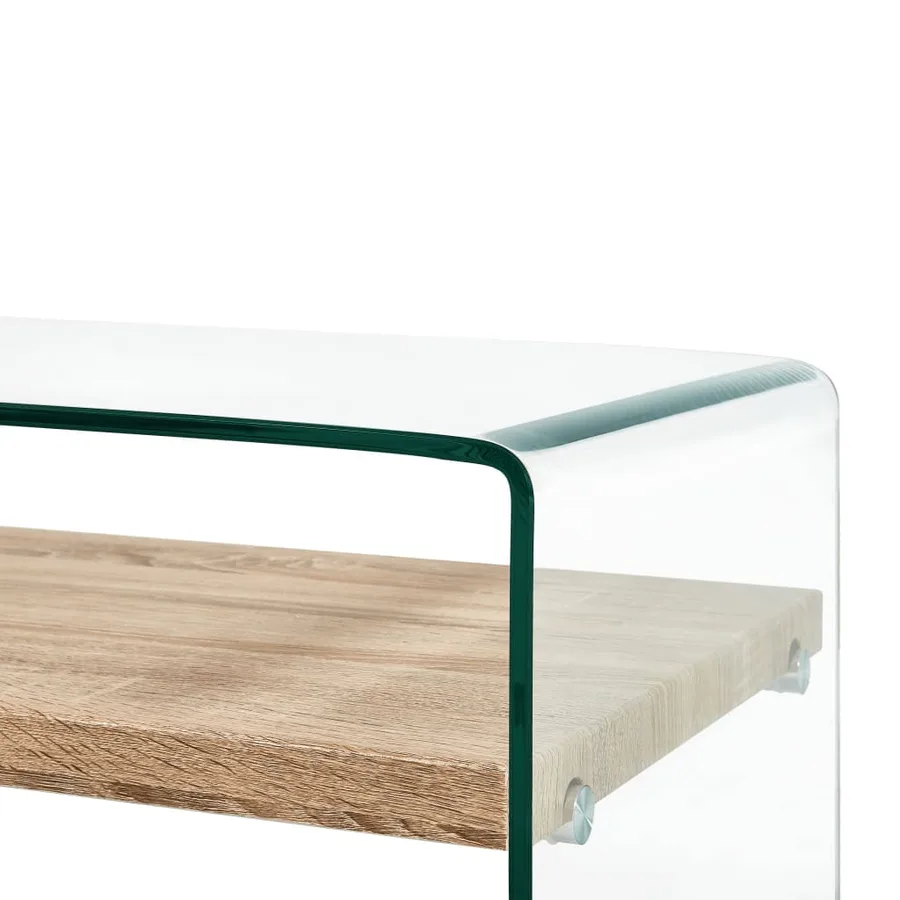 Table basse Clair 98x45x31 cm Verre trempé - 4