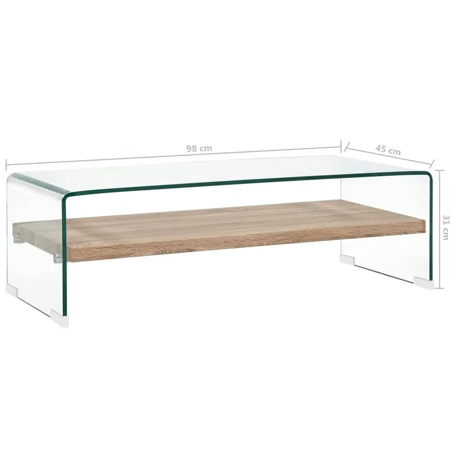 Table basse Clair 98x45x31 cm Verre trempé - 5